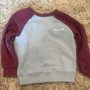 Gray and Burgundy Pierce Sweatshirt
